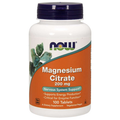 Cytrynian Magnezu 200 mg — NOW Foods, 100 tabletek