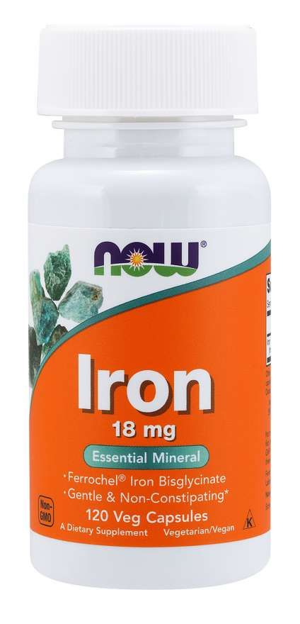 Żelazo 18 mg — NOW Foods, 120 kapsułek